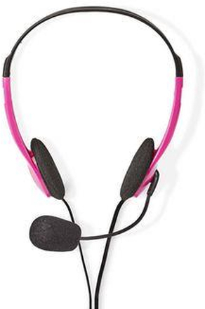 Nedis PC headset | On-Ear | Stereo | 2x 3.5 mm | Vikbara Mikrofon | Rosa