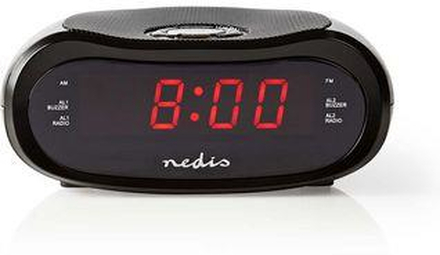 Nedis Digital klockradio | LED Display | AM / FM | Snooze-funktion | Sov timer | Antal alarm: 2 | Svart