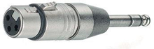 Neutrik XLR Adapter 6,35 mm, hane - XLR 3-Pin Hona Silver