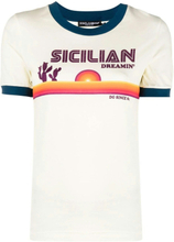 Sicilian-print Creweck T-skjorte
