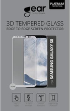 GEAR Härdat Glas 3D Full Cover Silver Samsung S8