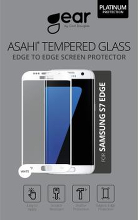 GEAR Härdat Glas 3D Full Cover Vit Samsung S7 Edge