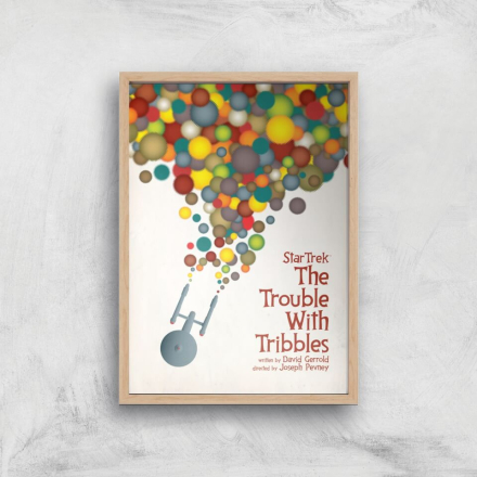 The Trouble With Tribbles Giclee - A3 - Wooden Frame
