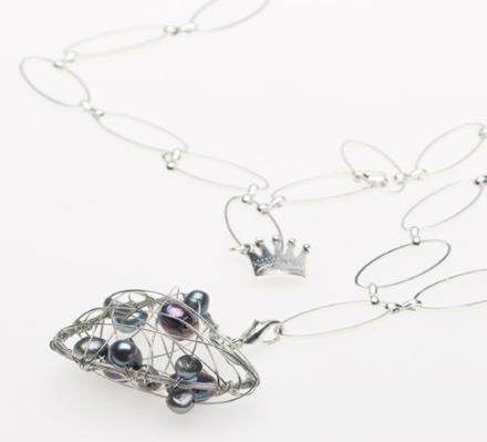 Pearls for Girls silverpläterad kedja med hjärta, längd 105 cm