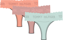 Tommy Hilfiger 3-pack dames strings lace - roze/groen
