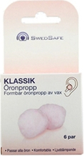 SwedSafe Klassisk Öronpropp av vax 6 par