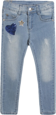 Jeans med paljetter (Storlek: 8 år)