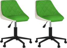 vidaXL Snurrbara matstolar 2 st grön och vit konstläder