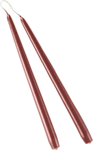 VICKAN METALLIC antikljus 2-pack - höjd 35 cm Gammalrosa