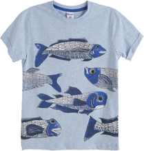 Blå t-shirt med fiskar (Storlek: 10 år)