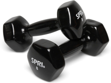 Spri Dumbbell Vinyl 3,6Kg/8Lb Pair Accessories Sports Equipment Workout Equipment Gym Weights Svart Spri*Betinget Tilbud