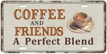 Emaljeskilt Coffee and Friends - a perfect Blend