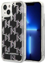 Karl Lagerfeld KLHCP14SLMNMK iPhone 14 6.1 hardcase sort / sort flydende glitter monogram