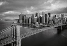 Fototapet Brooklyn bridge svartvit