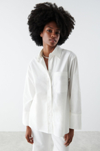 Gina Tricot - Gizem poplin shirt - skjortor - White - L - Female