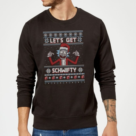 Rick and Morty Lets Get Schwifty Christmas Jumper - Black - XXL
