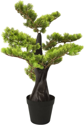 vidaXL Konstgjort bonsaiträd i kruka cypress 60 cm grön