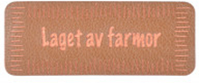 Label Norsk Norsk Label "Laget av Farmor" Imiterat lder Brun 5x2 cm -