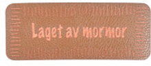Norsk Label "Laget av Mormor" Imiterat lder Brun 5x2 cm - 1 st