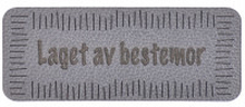 Norsk Label "Laget av Bestemor" Imiterat lder Gr 5x2 cm - 1 st