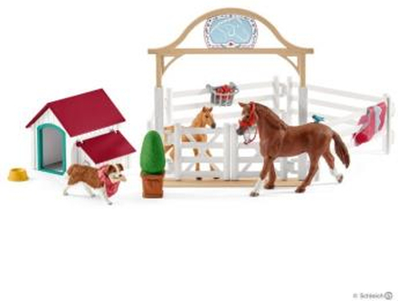 Schleich - Horse Club Hannah"'s guest horses with Ruby the Dog