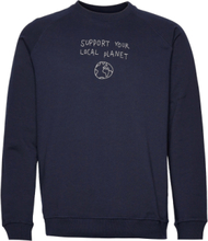 "Sweatshirt Malmoe Local Planet Navy Tops Sweatshirts & Hoodies Sweatshirts Blue DEDICATED"