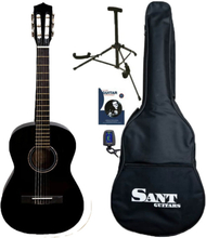 Sant Guitars CJ-36-BK spansk 3/4 barne-gitar svart, komplett pakke