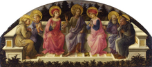 Sts Francis,Lawrence,Cosmas or Damian,Fra Filippo Lippi,100x44cm