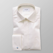 Eton Slim fit Off white smokingskjorta med cut away-krage