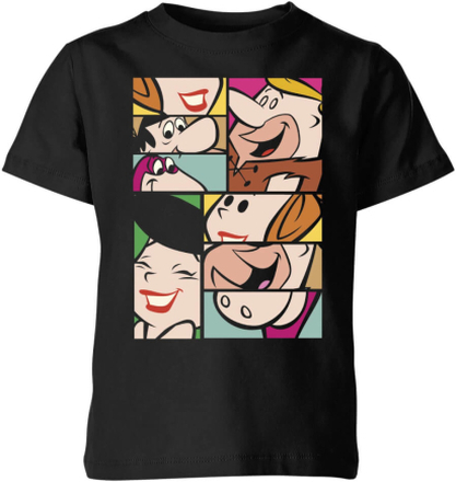 The Flintstones Cartoon Squares Kids' T-Shirt - Black - 7-8 Years - Black