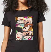 The Flintstones Cartoon Squares Women's T-Shirt - Black - S