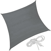 Solsegel i polyeten kvadratiskt, grå - 400 x 400 cm