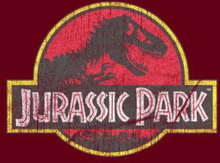 Jurassic Park Logo Vintage Men's T-Shirt - Burgundy - XS