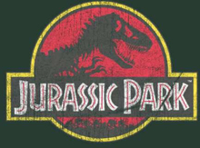 Jurassic Park Logo Vintage Men's T-Shirt - Green - XS