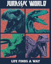 Jurassic Park World Four Colour Faces Men's T-Shirt - Navy - S - Navy