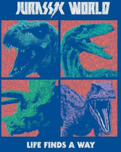 Jurassic Park World Four Colour Faces Men's T-Shirt - Blue - S - Blue