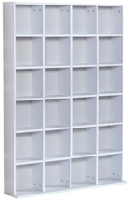 Libreria in legno 24 scomparti, bianco, 130.5x89x20cm