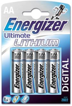 Energizer Litiumbatteri AA | 1.5 V DC | 3000 mAh | 4-Blister | Silver