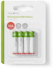 Nedis Laddningsbara Ni-MH-batteri AAA | 1.2 V DC | 700 mAh | Förladdad | 4-Blister