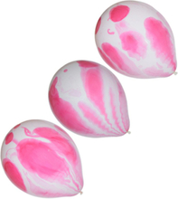 6 stk Vita och Rosa Marmor Ballonger 30 cm