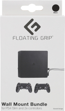 Floating Grip Playstation 4 Slim and Controller Wall Mount - Bundle (Black)