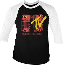 Plaid MTV Baseball 3/4 Sleeve Tee, Long Sleeve T-Shirt