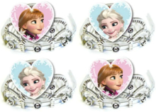 4 stk Silverfärgad Tiara med Motiv av Anna och Elsa