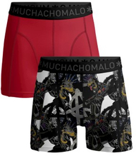 Muchachomalo 2P Cotton Stretch Punk Boxer Schwarz/Rot Baumwolle Medium Herren