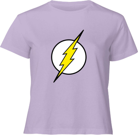 Justice League Flash Logo Women's Cropped T-Shirt - Lilac - S - Lilac