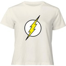 Justice League Flash Logo Women's Cropped T-Shirt - Cream - M - Cream