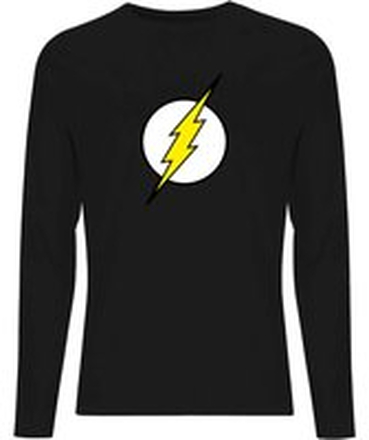 Justice League Flash Logo Men's Long Sleeve T-Shirt - Black - M - Black