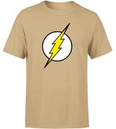 Justice League Flash Logo Men's T-Shirt - Tan - L - Tan