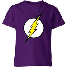 Justice League Flash Logo Kids' T-Shirt - Purple - 5-6 Years - Purple