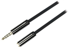 DELTACO 3.5mm Jackstick Headset Extension Kabel - Sort - 0.5m